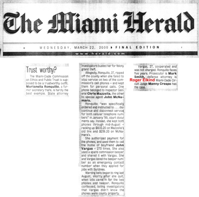 A newspaper article about the miami herald